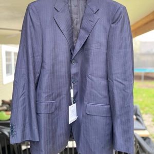 NWT Salvatore Ferragamo Blue Wool Blazer 3 Button 54R